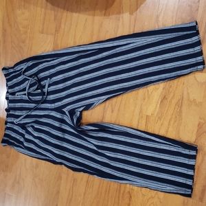 Free People Black and White Cropped Pants